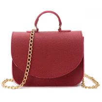 Bolsa Feminina Pequena Transversal Alça De Corrente Mini Bag Vermelha
