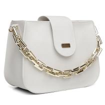 Bolsa Feminina Pequena Transversal de Lado Clutch Prática Festa Luxo Corrente Grossa Dourada