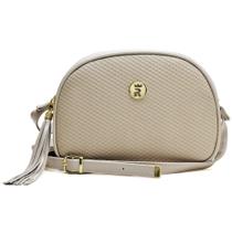 Bolsa Feminina Pequena Transversal Oval Dia a Dia Off White