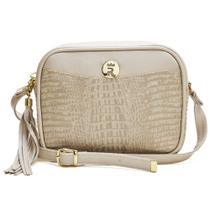 Bolsa Feminina Pequena Transversal Quadrada Dia a Dia Off White