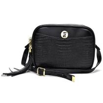 Bolsa Feminina Pequena Transversal Quadrada Dia a Dia Preto