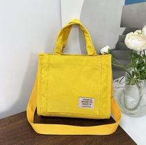Bolsa Feminina Pequena Veludo cotelê tiracolo Amarelo Bolsa Feminina Pequena Veludo cotelê tiracolo Amarelo