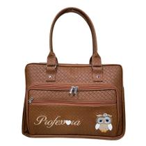 Bolsa Feminina Personalizada Professora Cor Caramelo Trançado - Coutre Bolsas
