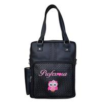 Bolsa Feminina Personalizada Professora Cor Preta Trançado - Coutre Bolsas