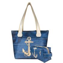 Bolsa Feminina Praia Com Relevo 3D Necessaire Ancora Magicc BN-241