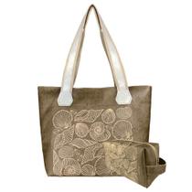Bolsa Feminina Praia Com Relevo 3D Necessaire Marrom Magicc BN-240