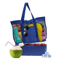 Bolsa Feminina Praia Sacola Compartimento Térmico Cooler G