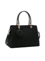 Bolsa Feminina Preta Chenson Original - Relevo Monograma - Alça de Mão