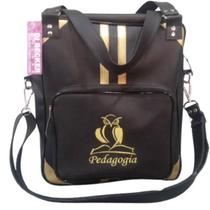 Bolsa Feminina Preta Personalizada Pedagogia / Coruja Bolsa Feminina Preta Personalizada Pedagogia / Coruja