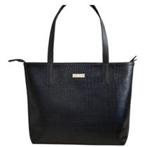 Bolsa feminina preta sacola grande forrada com compartimentos internos