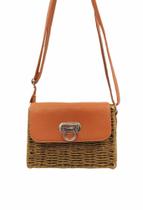 Bolsa Feminina Quadrada Palha Sintética Moda Praia Casual - Kingleen