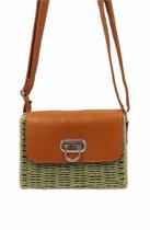 Bolsa Feminina Quadrada Palha Sintética Moda Praia Casual - Kingleen