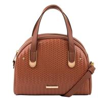 Bolsa Feminina Rafitthy Arredondada Tressê Marrom Claro