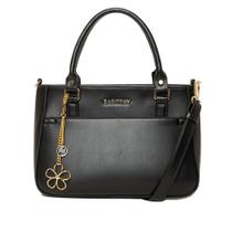Bolsa Feminina Rafitthy Bolso Frontal Flor Preto