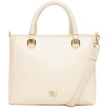Bolsa Feminina Rafitthy Croco Estruturada Com Alça Transversal Removivel Shell/ Panna Bolsa Feminina Rafitthy Croco Estruturada Com Alça Transversal Removivel Shell/ Panna