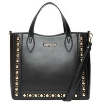Bolsa Feminina Rafitthy Preto Detalhe Dourado