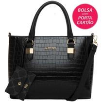Bolsa Feminina Rafitthy Preto Porta Cartão