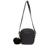 Bolsa Feminina Rafitthy Shoulder Bag Pompom Pequena Preto Bolsa Feminina Rafitthy Shoulder Bag Pompom Pequena Preto