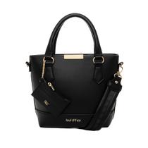 Bolsa Feminina Rafitthy Tote Média com Niqueleira Preto