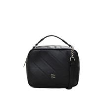 Bolsa Feminina Rafitthy Transversal Pequena Monograma Preta