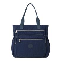 Bolsa Feminina Reforçada 5 Bolsos Tactel Média Trabalho Casual Ombro e Transversal Moderna