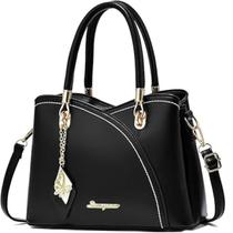 Bolsa Feminina Resistente Média Espaçosa Divisória Casual Elegante Transversal De Lado Lisa Fosca Dura Para Presente Trabalho Igreja Faculdade Escola