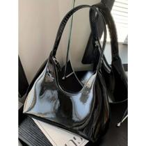 Bolsa Feminina Retro Verniz Elegante Tendencia Fechamento em Ziper