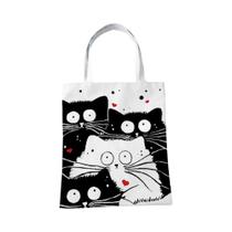Bolsa Feminina Reutilizável Com Estampa De Gato, Sem Zíper, Para Compras, Bolsa De Ombro, Presente Bolsa Feminina Reutilizável Com Estampa De Gato, Sem Zíper, Para Compras, Bolsa De Ombro, Presente