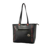 Bolsa Feminina RMarqCollection Alça Ombro Sintético preto e detalhe vermelho