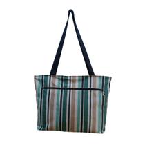 Bolsa Feminina RMarqCollection Tecido Impermeável Listrada Alça Ombro