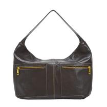 Bolsa Feminina Saco Marrom Café Grande com Zíper em Couro Tiracolo Alça Grossa Madamix Bolsa Feminina Saco Marrom Café Grande com Zíper em Couro Tiracolo Alça Grossa Madamix