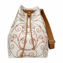 Bolsa Feminina Saco Ombro Tiracolo Arabesco Bege Magicc Bolsas B-223