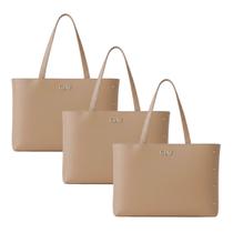 Bolsa Feminina Sacola Grande Kit Com 3 Peças Universitária De Ombro