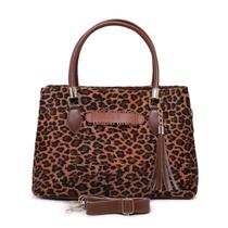 Bolsa Feminina Sacola Onça Bordada Com Alça Luxo.