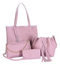 Bolsa Feminina Sacola Saco Baladinha + Carteira Kit 4 Peças