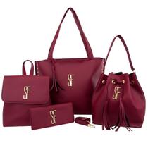 Bolsa feminina selfie kit com 4 bolsas lindas. 4 Bolsas em um kit Sacolao, Mochilinha, Saquinho e Carteira - Fierre