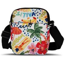 Bolsa Feminina Shoulder Bag Estampada Colorida Alça Transversal Tiracolo Mini Pochete