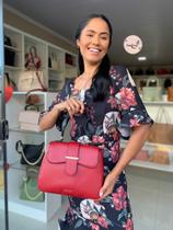 Bolsa feminina sintética bolso único com duas alça transversal e de mão