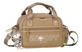 Bolsa Feminina Snoopy Alça Dupla Tiracolo Nylon Resistente