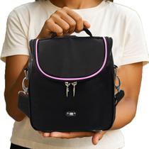 Bolsa Feminina Térmica Rosa para Marmita Dieta Vida Saudável Rotina Lunch Bag Lancheira Mochila