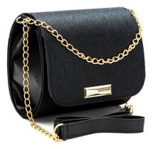 Bolsa Feminina Tira Colo Transversal Moderna Com Alça Preta Bolsa Feminina Tira Colo Transversal Moderna Com Alça Preta