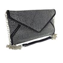 Bolsa feminina tiracolo envelope com strass brilho premium