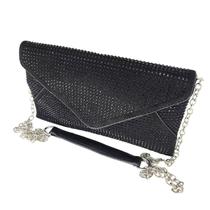 Bolsa feminina tiracolo envelope com strass brilho premium