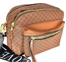 Bolsa feminina tiracolo espaçosa alça fita luxo