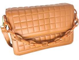 Bolsa feminina tiracolo transversal com corrente premium
