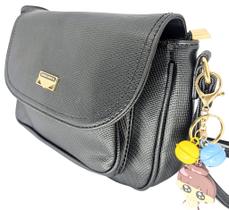 Bolsa feminina tiracolo transversal espaçosa com chaveiro Bolsa feminina tiracolo transversal espaçosa com chaveiro