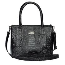 Bolsa Feminina Tiracolo Transversal Tote Baú Couro Legítimo