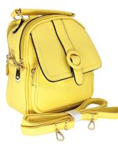 Bolsa feminina tiracolo transversal vira mochila espaçosa azul rosa amarelo preta e bege