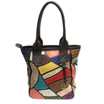 Bolsa feminina tote couro mirian castro 1530 colorida