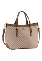 Bolsa Feminina Tote Transversal Chenson 3485622 Monograma Cor:Bege